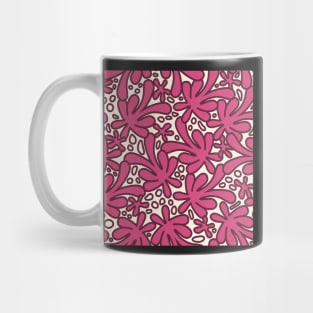 Modern abstract Matisse inspired design in beautiful dusky pink and burgundy on a off white background Mug